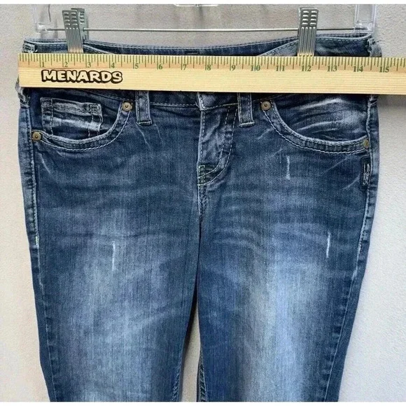 Silver Jeans Women's Size 28 Suki Mid Slim Bootcut Western Cowgirl Blue Denim - Picture 4 of 9